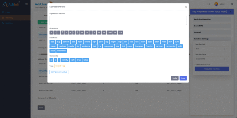 function call support for intermediate internal tags