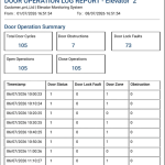 door operation log report